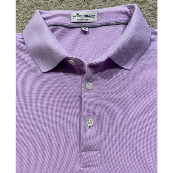 PETER MILLAR Crown Soft POLO Size XL Lavender GOLF Z22 - Picture 2 of 4